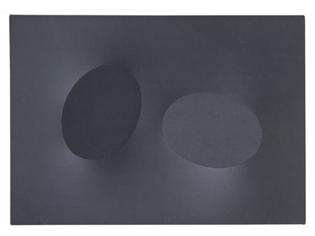 SIMETI TURI Alcamo 05/08/1929Due ovali neri, 1992acrilico su tela sagomata...