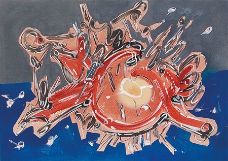 DANGELO SERGIO Milano 1932Il grande meteorite, 1963tecnica mista su tela cm....