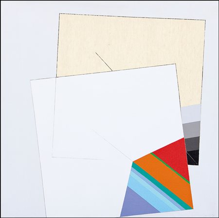 CARMI EUGENIO Genova 17/02/1920Riflessione su due quadrati, 1989acrilico su...