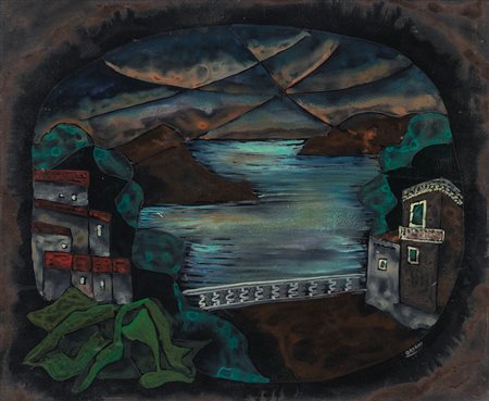 ORIANI PIPPO Torino 25/06/1909 - Roma 01/12/1972Paesaggio della riviera,...