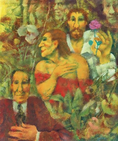 SQUILLANTINI REMO Stia (Ar) 1920 - Firenze 06/08/1996In giardino, 1980olio su...