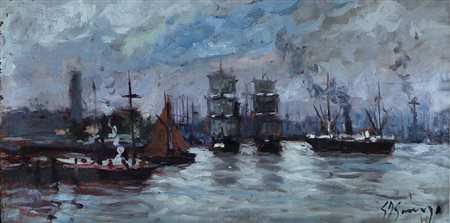 GONZAGA GIOVANFRANCESCO Milano 12/06/1921 - Milano 02/10/2007Il porticciolo,...