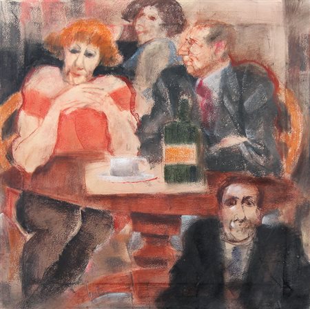 SQUILLANTINI REMO Stia (Ar) 1920 - Firenze 06/08/1996Caffè, 1990olio e...