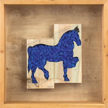 CEROLI MARIO Castelfrentano 1938Cavallolegno, cristalli colorati e vetro cm....