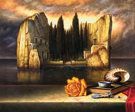 NUNZIANTE ANTONIO Napoli 1956Arcadia, 2005olio su tela cm. 50x60, firma in...