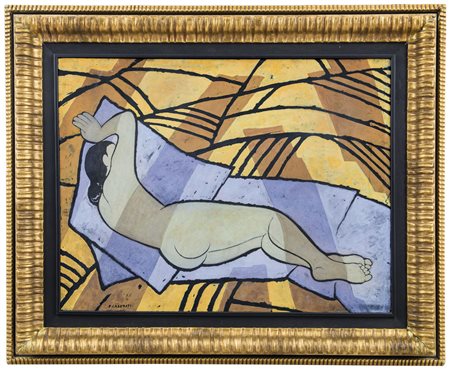 CASORATI FELICE Novara 04/12/1883 - Torino 04/03/1963Nudo dormiente, 1954olio...