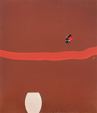 DANGELO SERGIO Milano 1932Stones watchertecnica mista e collage su tela cm....