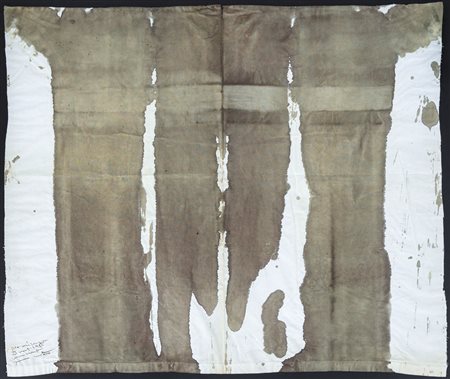 NITSCH HERMANN Vienna 1938Senza titolo, 1983sangue su tela cm. 74x86, dedica...