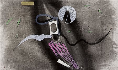 DANGELO SERGIO Milano 1932Il sogno di Felixtecnica mista su tela cm. 30x50,...