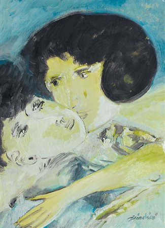 BRINDISI REMO Roma 25/04/1918 - Milano 25/07/1996Maternità, anni '90olio su...