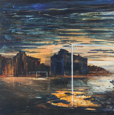 BUSCI ALESSANDRO Milano 1971Campo di calcio, 2003smalti su ferro cm. 70x70,...