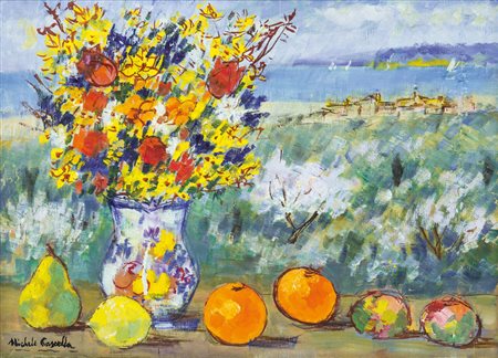 CASCELLA MICHELE Ortona (Ch) 07/09/1892 - Milano 27/08/1989Natura morta con...