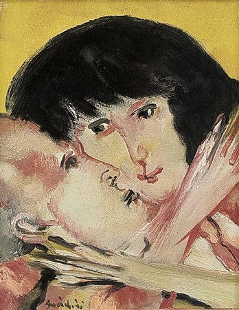 BRINDISI REMO Roma 25/04/1918 - Milano 25/07/1996Amanti, anni '80olio su tela...