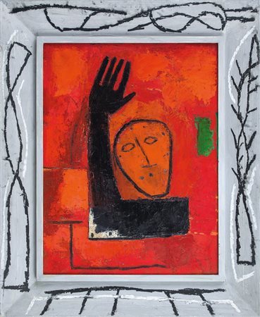 PALADINO MIMMO Paduli (Bn) 18/12/1948Il saluto, 2005olio su tela cm. 80x60...