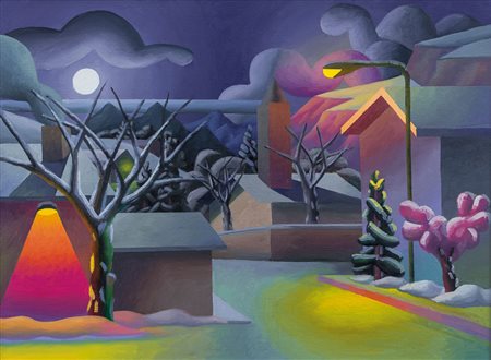 SALVO Leonforte (En) 22/05/1947Il villaggioolio su tela cm. 63x86, firma e...