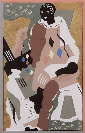 SEVERINI GINO Cortona (Ar) 07/04/1883 - Parigi (Francia) 26/02/1966Arlequin...