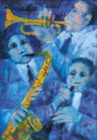 SQUILLANTINI REMO Stia (Ar) 1920 - Firenze 06/08/1996Jazzolio su tavola cm....