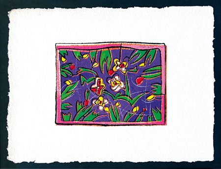 NESPOLO UGO Mosso Santa Maria (Bi) 29/08/1941Fioritempera su carta a mano cm....