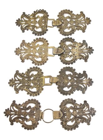  Lotto di 4 gancere da corsetto in argento 