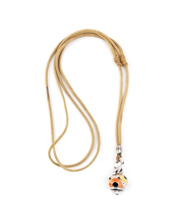 CHANTECLER  
Collana con campanella in oro e smalti 
 