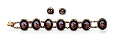  
Bracciale ed orecchini in princisbecco di epoca vittoriana Inghilterra, 1880-1890
 