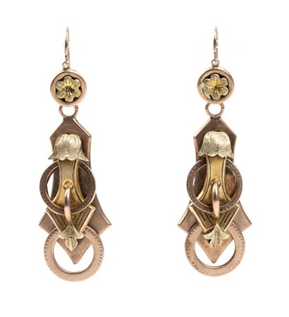  
Orecchini borbonici pendenti in oro giallo fine XIX secolo
 