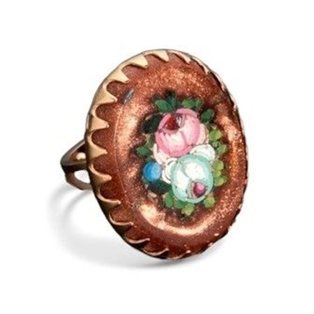  
Anello in oro con micromosaico Italia, anni '50
 