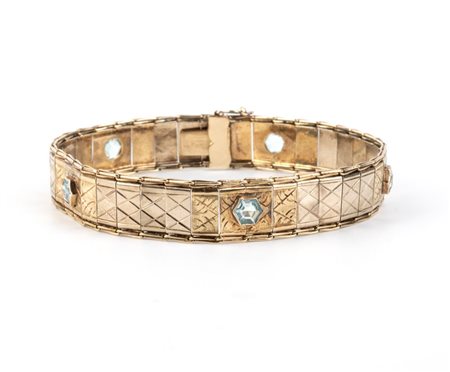  
Bracciale in oro giallo e paste vitree Anni '50
 