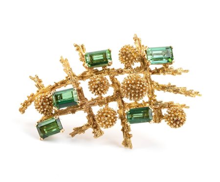  
Spilla in oro e tormaline      anni '70 - '80
 