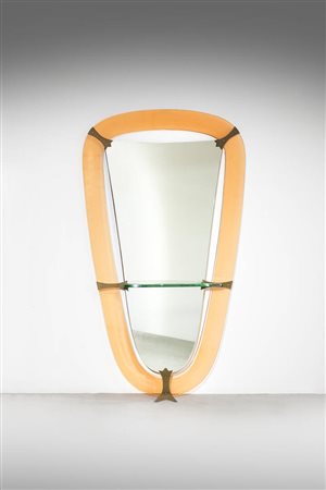 CRISTAL ART<BR>Specchiara da terra con mensola