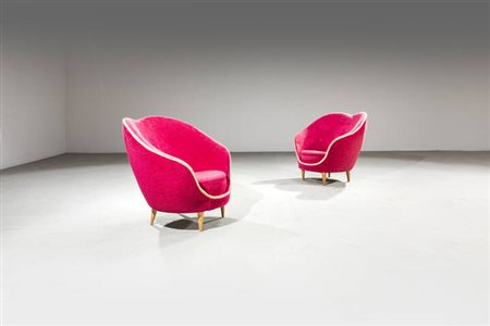 BRUNO MUNARI<BR>Milano 1907 - 1998<BR>Coppia di poltrone