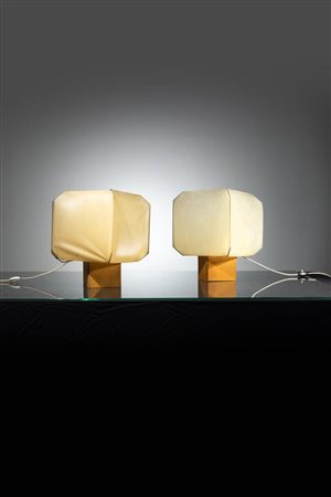 BRUNO MUNARI<BR>Milano 1907 - 1998<BR>Coppia di lampade da tavolo mod. Bali
