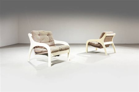 CLAUDIO SALOCCHI<BR>Coppia di poltrone mod. Vivalda