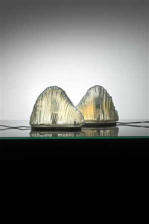 CARLO NASON<BR>Coppia di lampade da tavolo mod. Iceberg