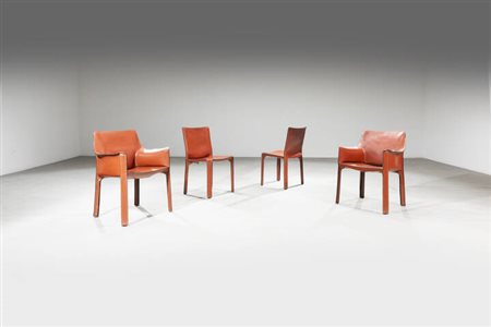 MARIO BELLINI<BR>Coppia di poltroncine mod. X-1 e W-12 e coppia di sedie mod. I-3