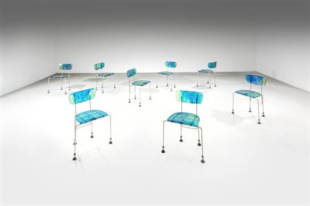 GAETANO PESCE<BR>La Spezia 1939 - 2024 New York (USA)<BR>Otto sedie mod. Broadway