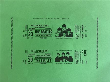 Beatles reproduction concert ticket album prop
