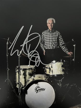 Rolling Stones Charlie Watts signed photo