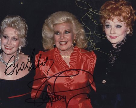 Eva Gabor, Ginger Rogers and Lucille Ball signed photo. GFA Authenticated