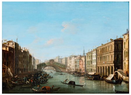 Giuseppe Bernardino Bison (1762 - 1844), cerchia di
Venezia: veduta del ponte di Rialto da sud