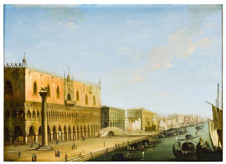 Giuseppe Bernardino Bison (1762 - 1844), cerchia di
Venezia: il molo e la riva degli Schiavoni verso est