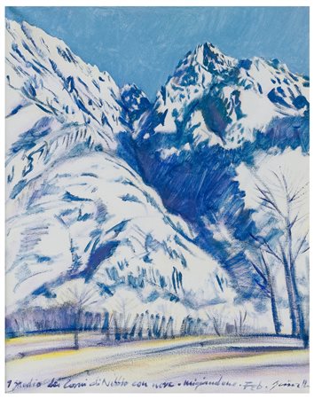Giuliano Crivelli (1935 - 2021)
Studio dei Corni di Nibbio con neve. Mingiandone, 1995
