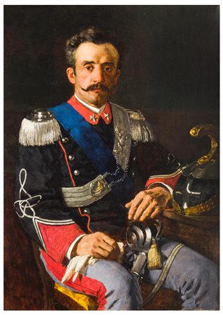 Luigi Serena (1855 - 1911)
Ritratto di uomo in uniforme di dragone lanciere, 1884