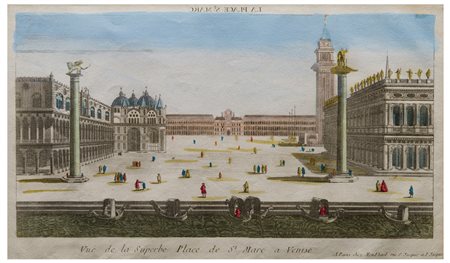 Louis-Joseph Mondhare (1734 - 1799)
Vue de la Superbe Place de St Marc à Venise. Veduta ottica