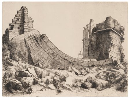 Lino Bianchi Barriviera (1906 - 1985)
Leptis Magna. L’abside del Ninfeo crollata, 1937