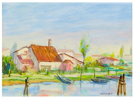 Iovino (XX secolo)
Paesaggio con case e barche, 1986