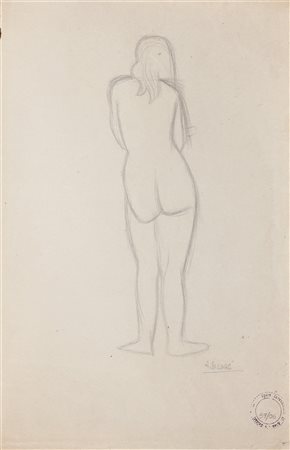 SOLDATI ATANASIO (1896 - 1953) Senza titolo. Matita su carta. Cm 25,50 x...