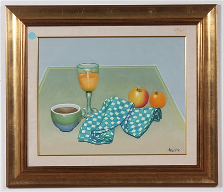 BINATO RINO Natura morta. Olio su tela . Cm 50,00 x 40,00. Firma in basso a...