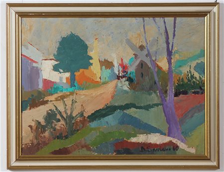 ARTISTA DEL XX SECOLO Paesaggio. 1960. Olio su tavola. Cm 59,00 x 44,00....