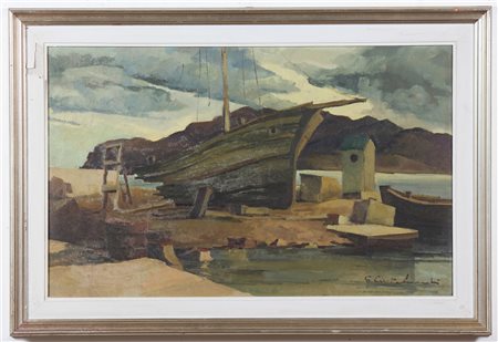CASTELVECCHI GIANCARLO (n. 1933) Senza titolo. Olio su tela . Cm 80,00 x...